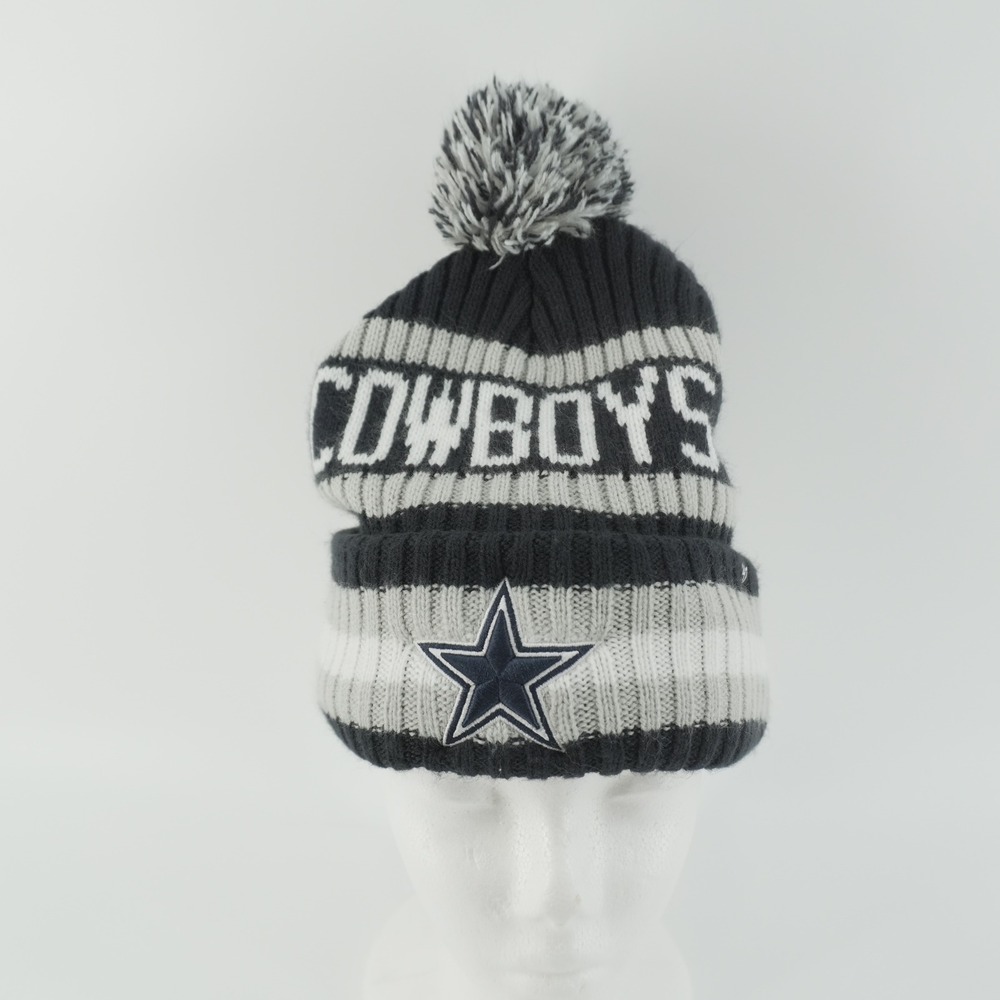 '47 Brand Dallas Cowboys Beanie Unisex OSFM Navy Blue Pom Pom Knit Hat NFL